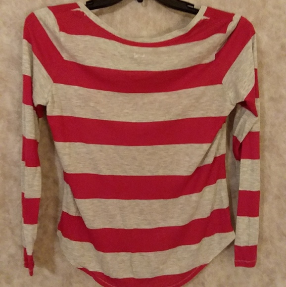 JCP Womens red and white jersey style top - Picture 2 of 4